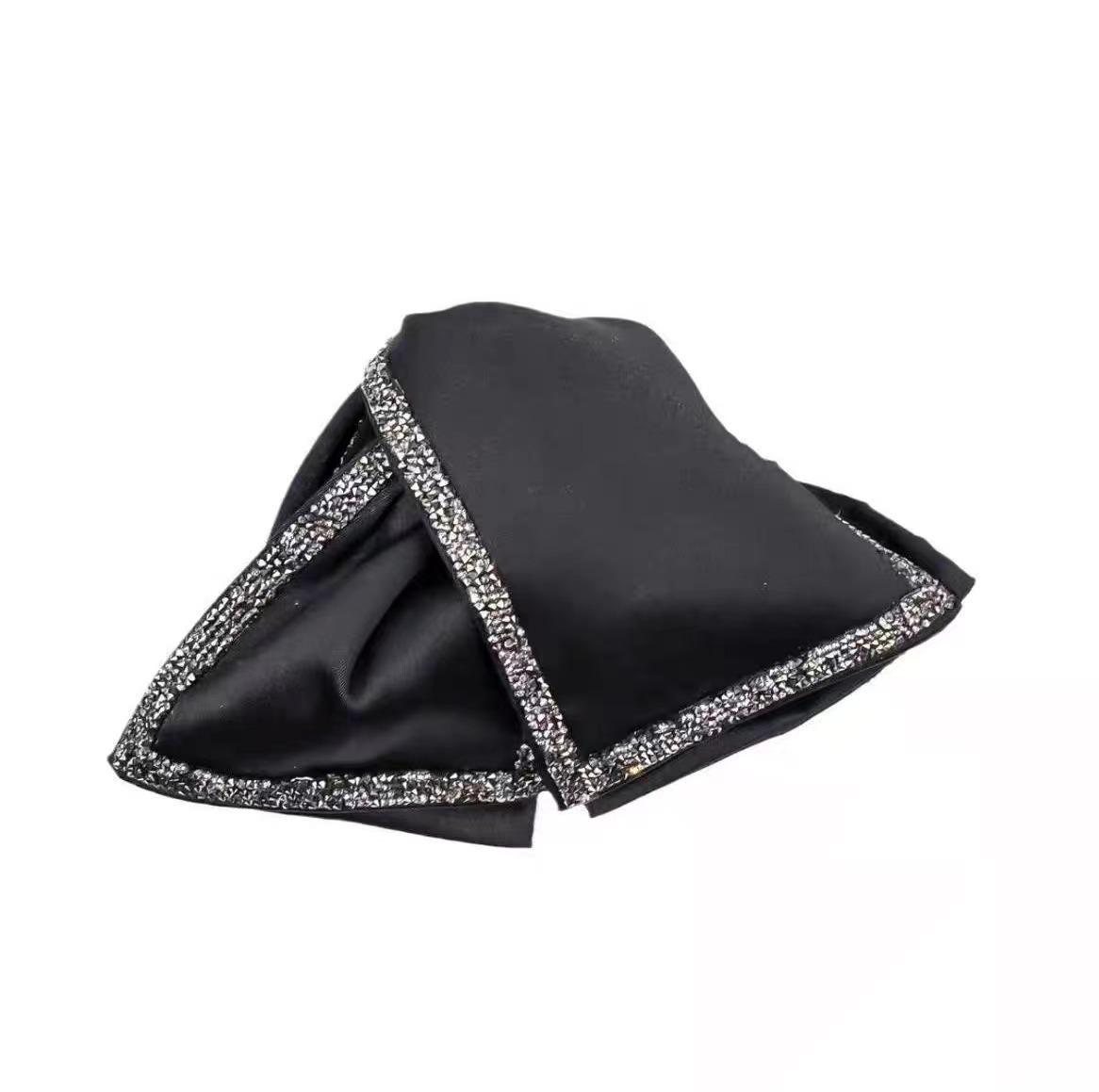 Retro Hepburn style hairpin, high-end triangular hairpin, pearl water diamond hairpin, back of the head, elegant shark clip Item Picture