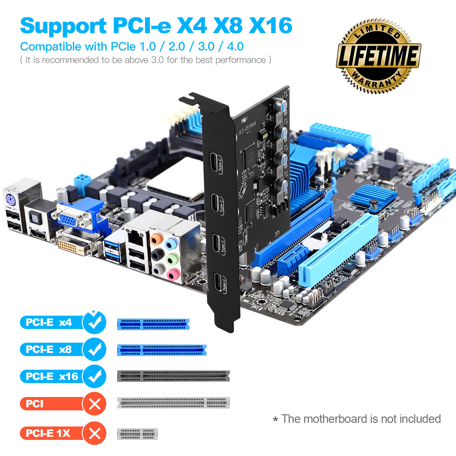 Manufacturer's in-stock PCIE to Type-C expansion cards, USB3.2 20Gbps driver-free desktop computer adapter cards Application Scenario
