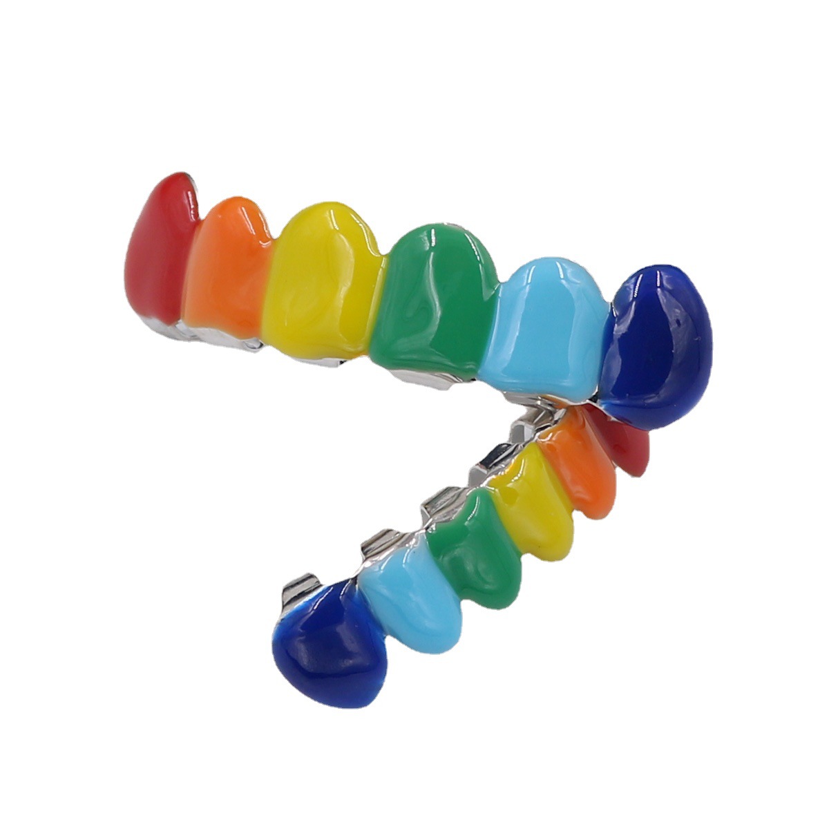 New and popular hip-hop braces with a European and American style that are selling well on Amazon, and colorful oiling teeth are supplied by HIPHOP manufacturers full figure