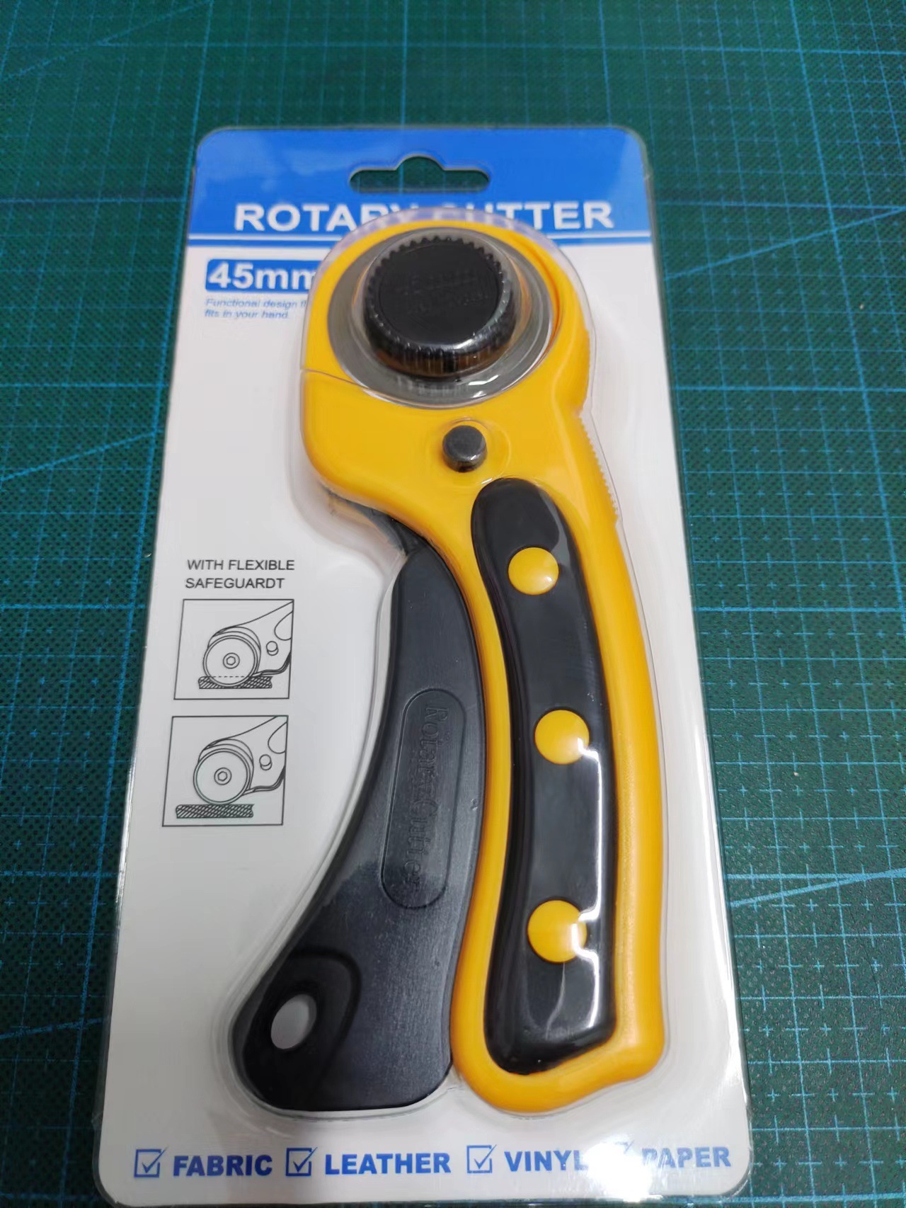 Factory direct sales of fabric cutting wheel knife YED45mm fabric cutting round knife leather cutting knife handle roller knife Item Picture