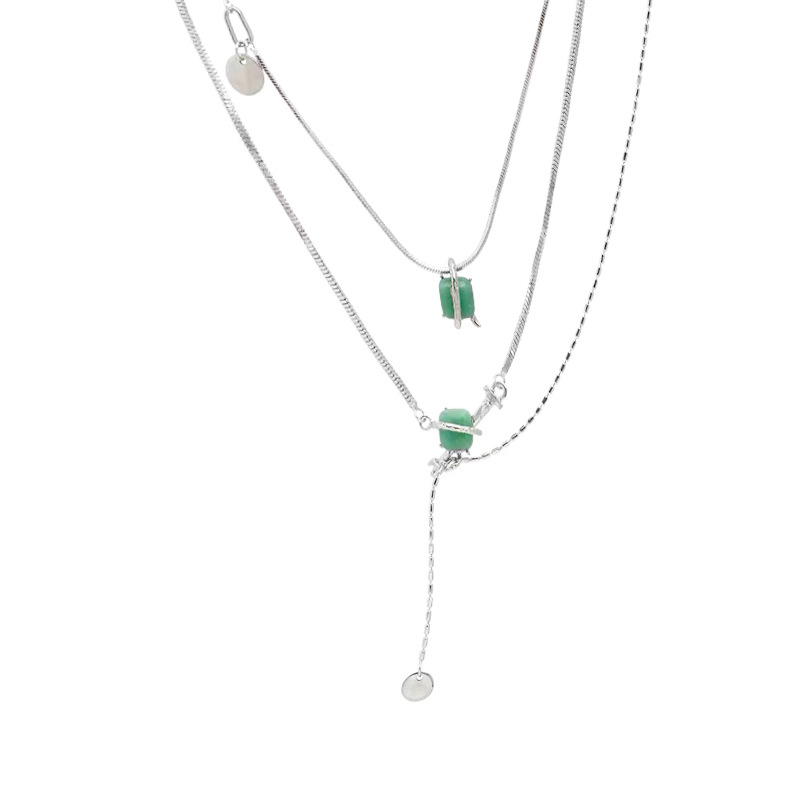 New Chinese-style jade necklace for women's summer 2023, a unique and versatile collarbone chain with a distinctive design Item Picture
