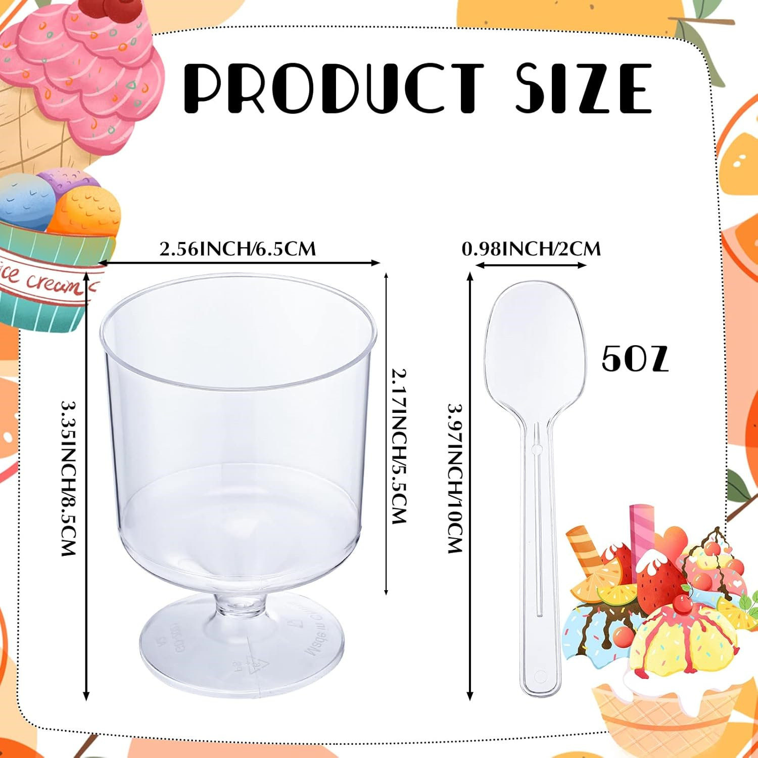 Wholesale 150ML disposable dessert cups, birthday and wedding dessert cups, party and gathering ps plastic high-legged mousse cups details Picture
