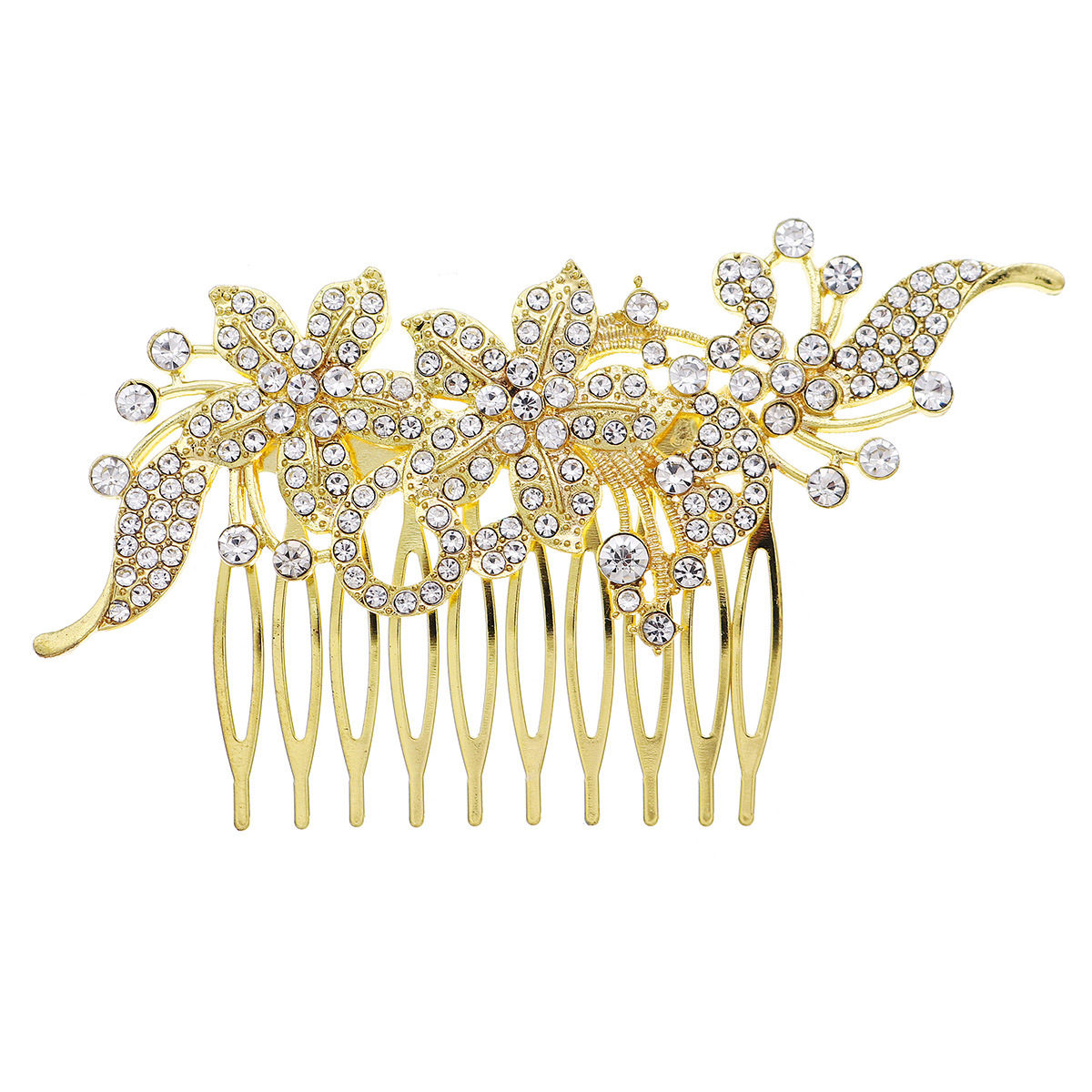 European and American export accessories, alloy water diamond comb hair accessories, ancient-style photo coil hair accessories, luxurious diamond-encrusted bridal hair combs Item Picture