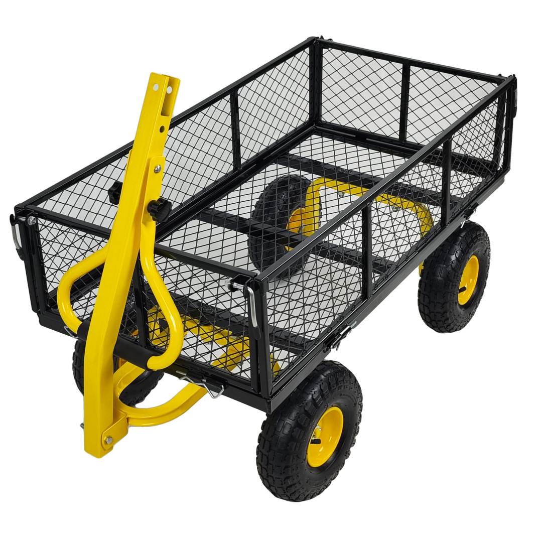 900lb detachable side traction handle steel outdoor towing practical four-wheel garden trolley Application Scenario