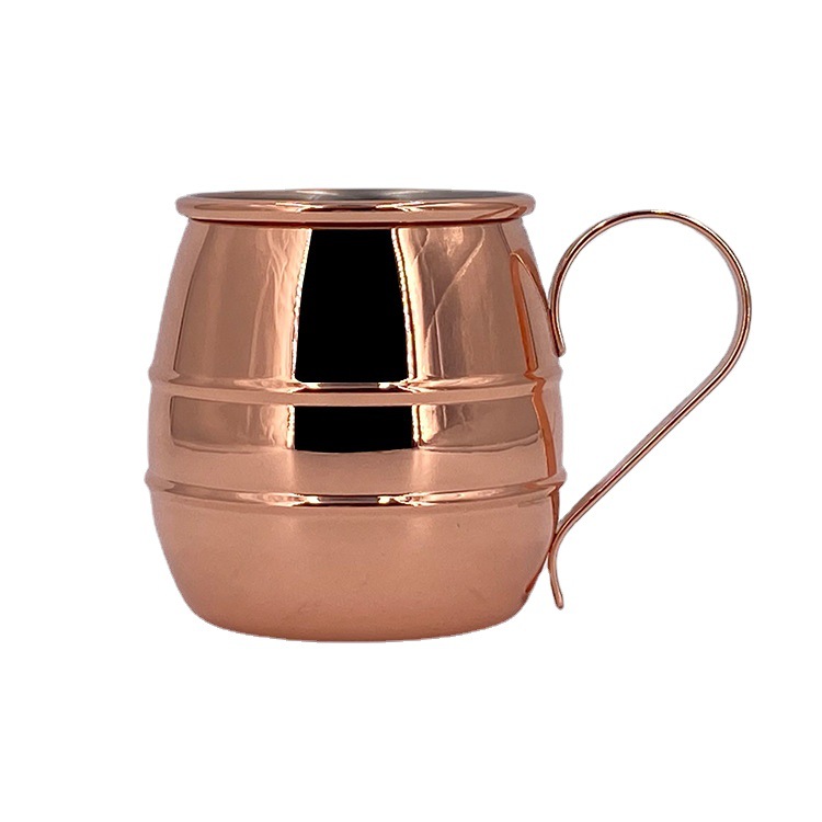 Cocktail stainless steel cups, copper-plated beer mugs, Moscow mule cups, bar rolled-up mugs, large capacity Specification drawing