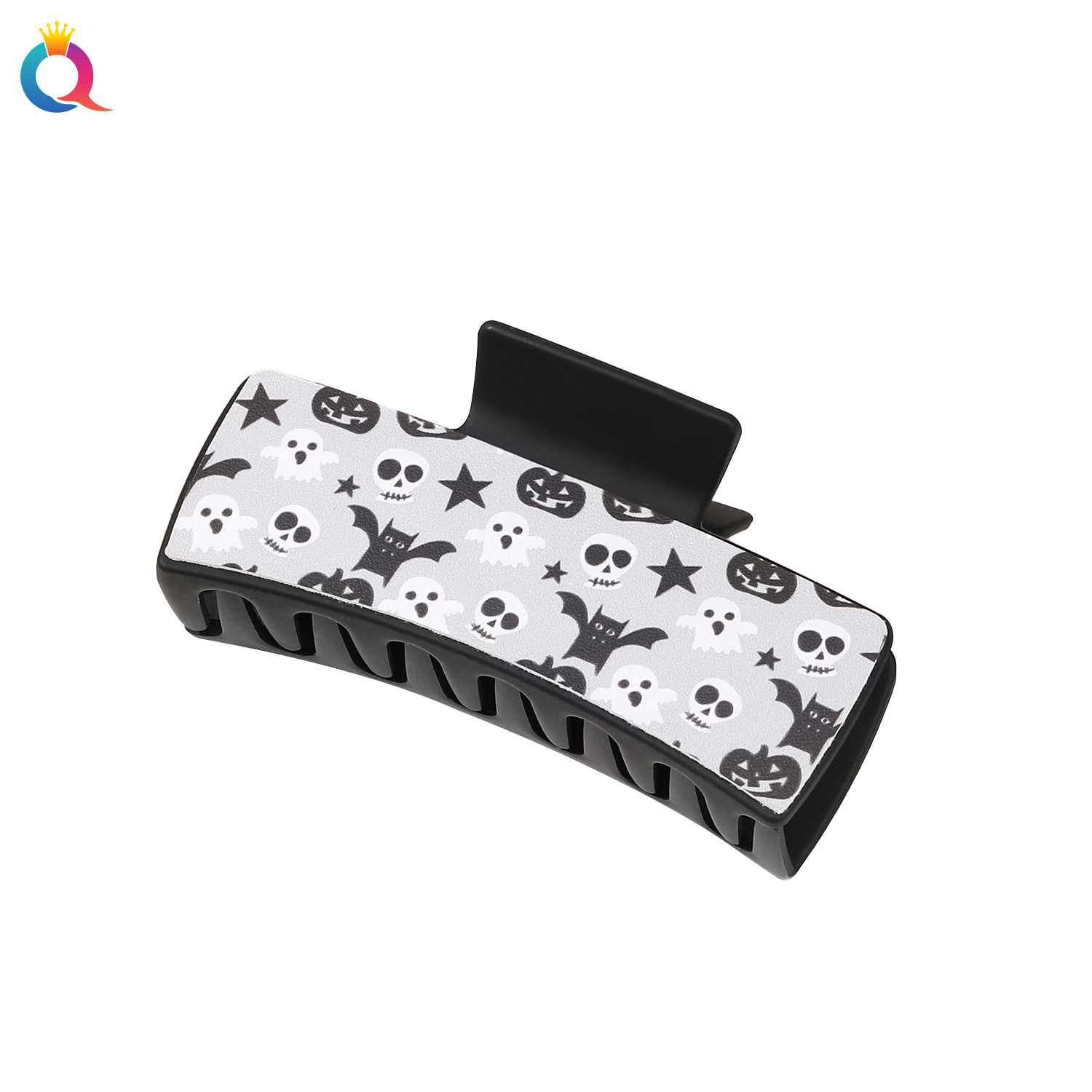 Qiyue Cross-border Halloween Leather Hair Clip, Pumpkin bun, square female grab clip, Scary shark Clip and accessories wholesale Item Picture