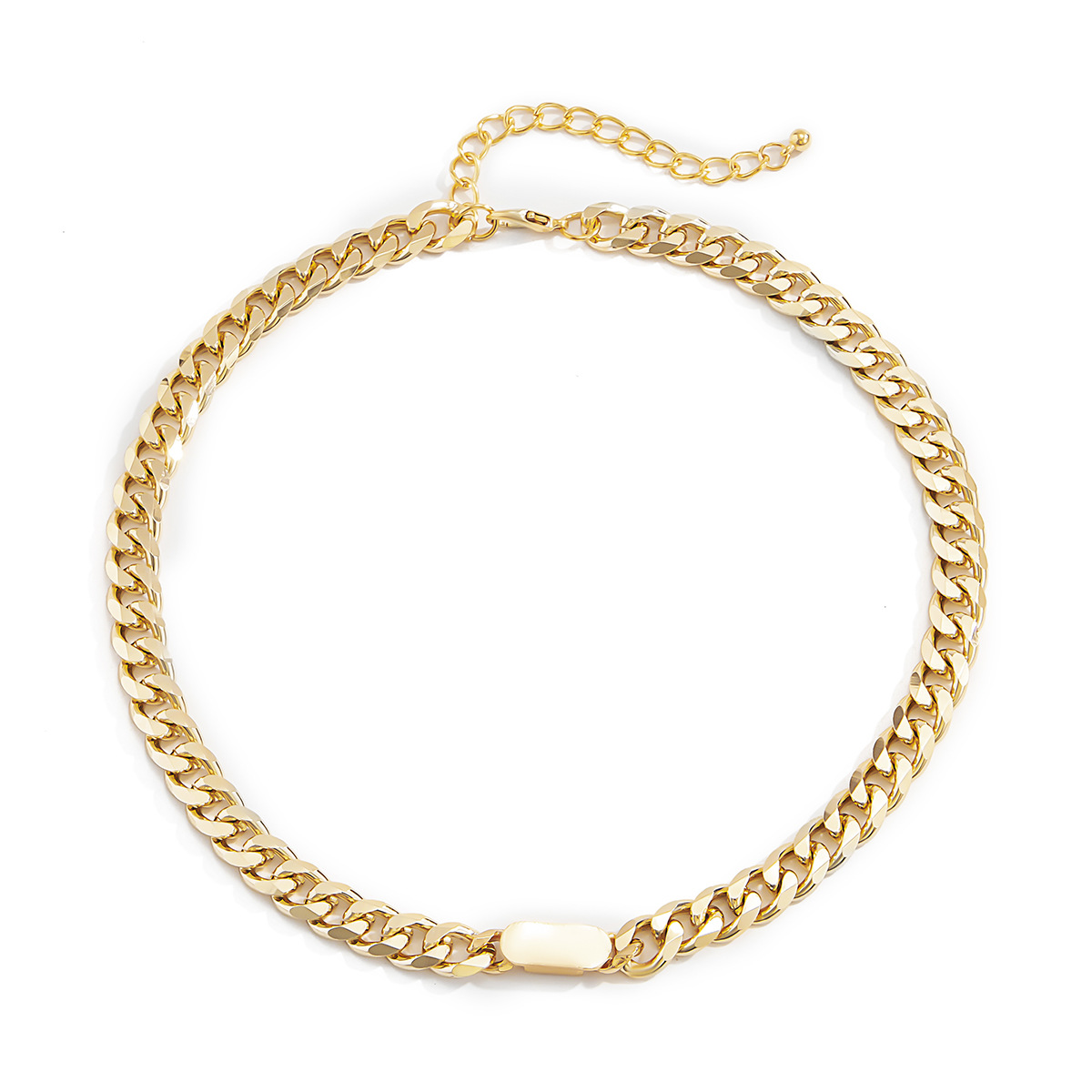 European and American cross-border accessories, hip-hop, trendy, street geometric necklaces, simple and individual, metal clasp, thick chain necklaces Item Picture