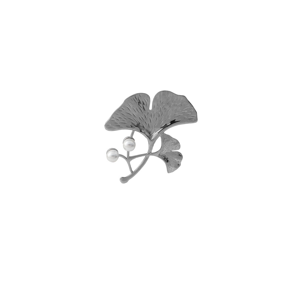Light luxury, niche and exquisite ginkgo brooch, high-end pearl clothing accessory brooch, simple and versatile brooch wholesale Item Picture