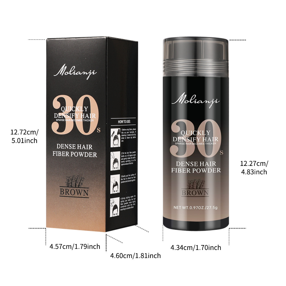 【foreign trade】 Hair fiber powder for hair thickening, hair replacement, suture, hairline filling, thinning, covering and thickening Item Picture