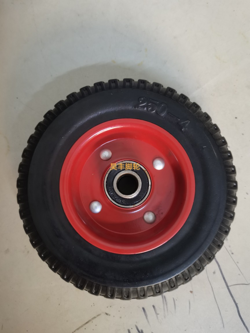 5 to 10 inch wear-resistant rubber iron sheet with shaft rubber wheels details Picture