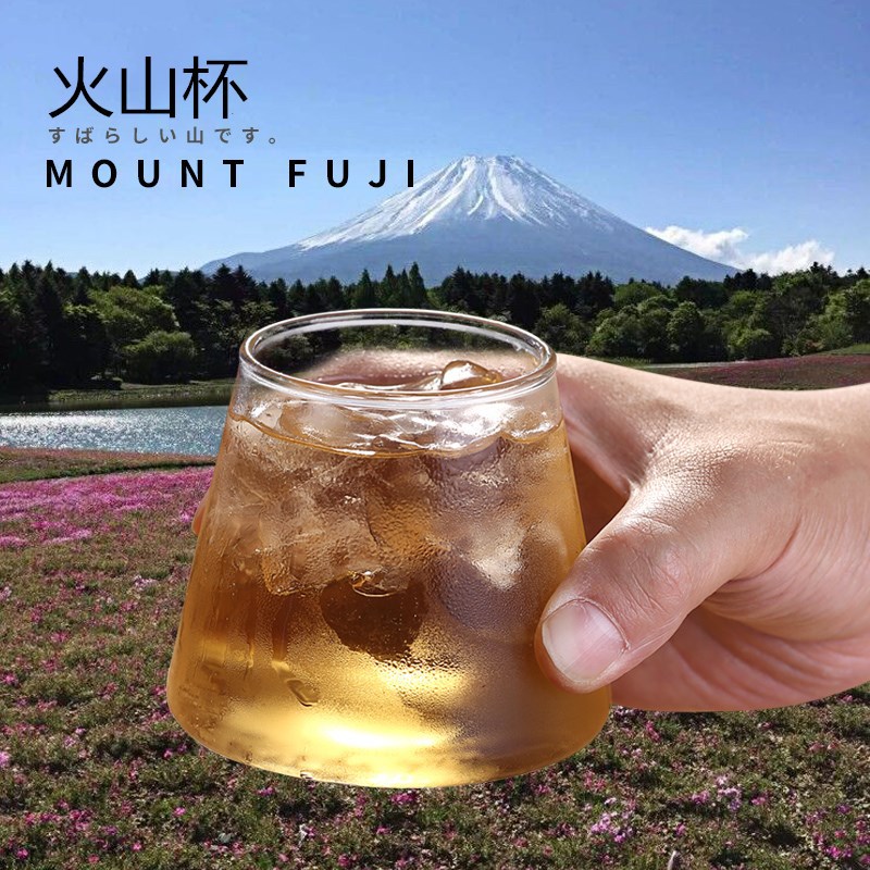 High borosilicate transparent glass household single-layer cups, Mount Fuji cups, aromatherapy cups, candle cups, kitchen breakfast cups, milk cups details Picture