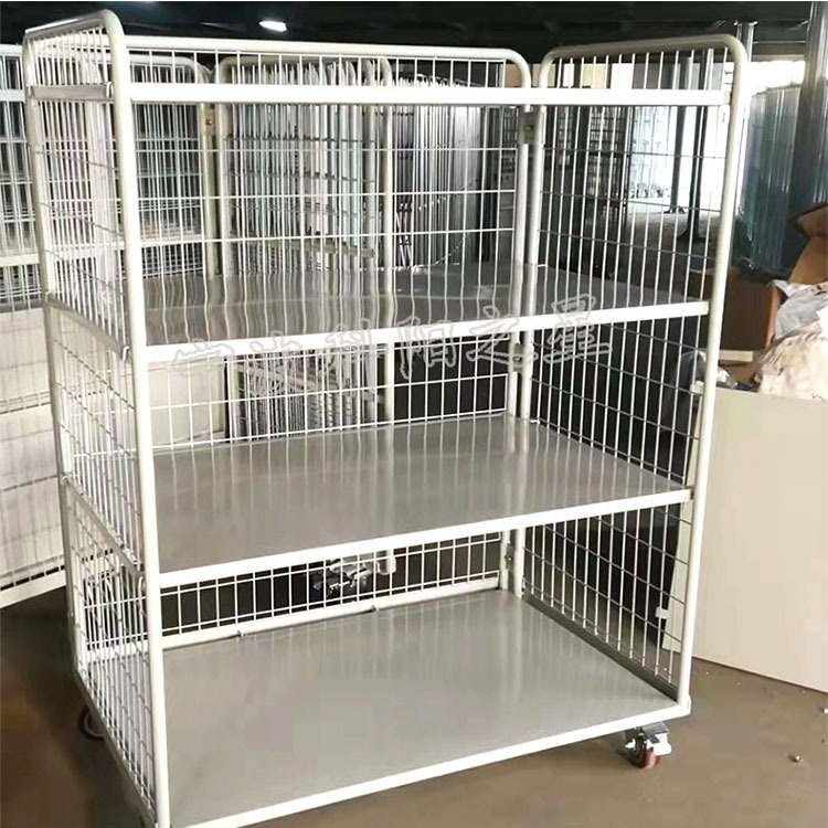 Warehouse cage carts, folding logistics trolleys, grid push-pull carts, warehouse manual reasoning cargo turnover carts, handling tool trolleys Specification drawing