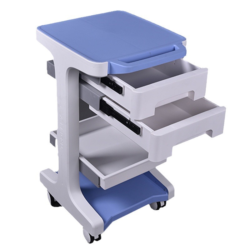 Discounted wholesale of in-stock medical beauty trolleys, mobile trolleys, ABS beauty equipment trolleys, plastic injection molding Item Picture