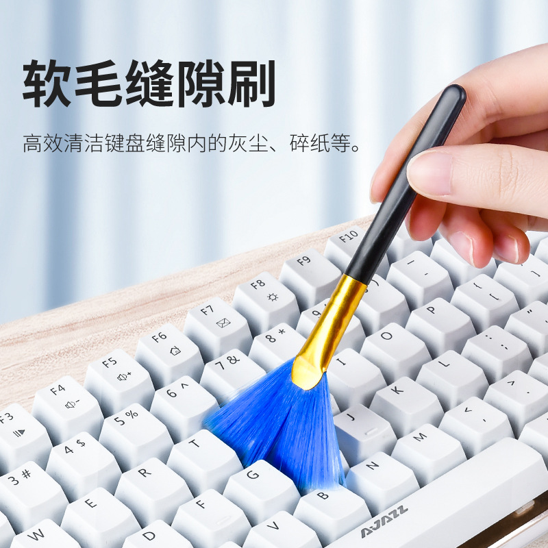 A ten-piece cleaning set for mobile phones, computers and keyboards, a multi-purpose cleaning tool for dust removal and dust removal, as well as a earpiece pore brush details Picture