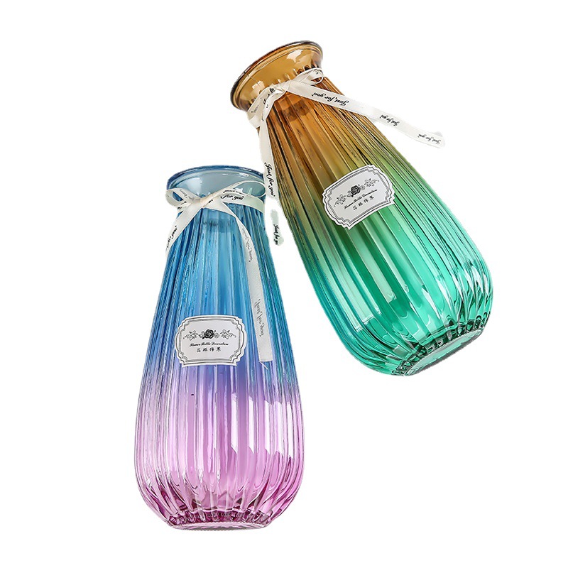 Home decoration vases, colored glass handicrafts, vase ornaments, vase decorations, floor-standing glass bottles Item Picture