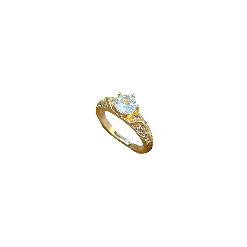【 Real Gold 】 Eight-heart, eight-arrow, full diamond ring with adjustable opening, simple Japanese-style ring couple rings Item Picture
