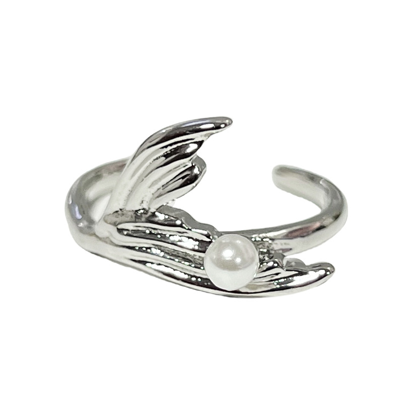 Sweet and cool, exquisite mermaid exhaust gas, simple open ring, women's fashion, niche design sense, unique and versatile ring Item Picture