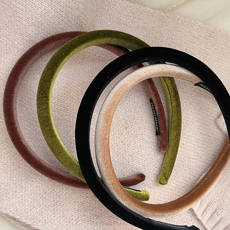Classic velvet hairband, fine quality, retro and versatile, high-end headband, French hairpin, velvet surface, Hong Kong-style hair accessory details Picture