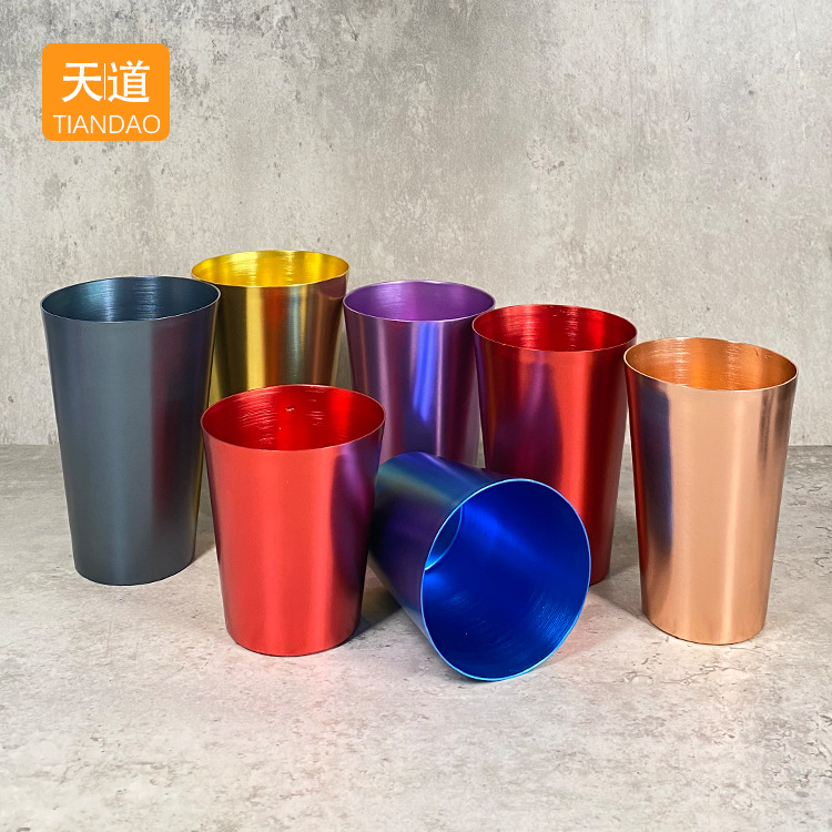Aluminum single-layer straight cups, outdoor cola cold drink cups, beer mugs, whisky wine glasses, professional manufacturer of aluminum cups full figure