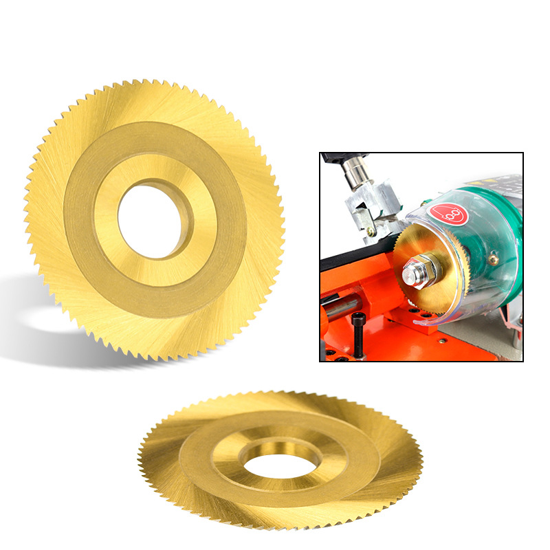 HSS high-speed steel cutting saw blade, single-sided tooth titanium-coated circular milling cutter, horizontal key matching machine accessory blade details Picture