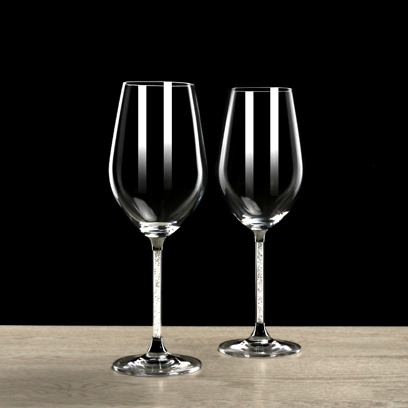 Gold foil set, crystal diamond red wine glass, glass cup and wine set, creative transparent wine goblets as gifts Specification drawing