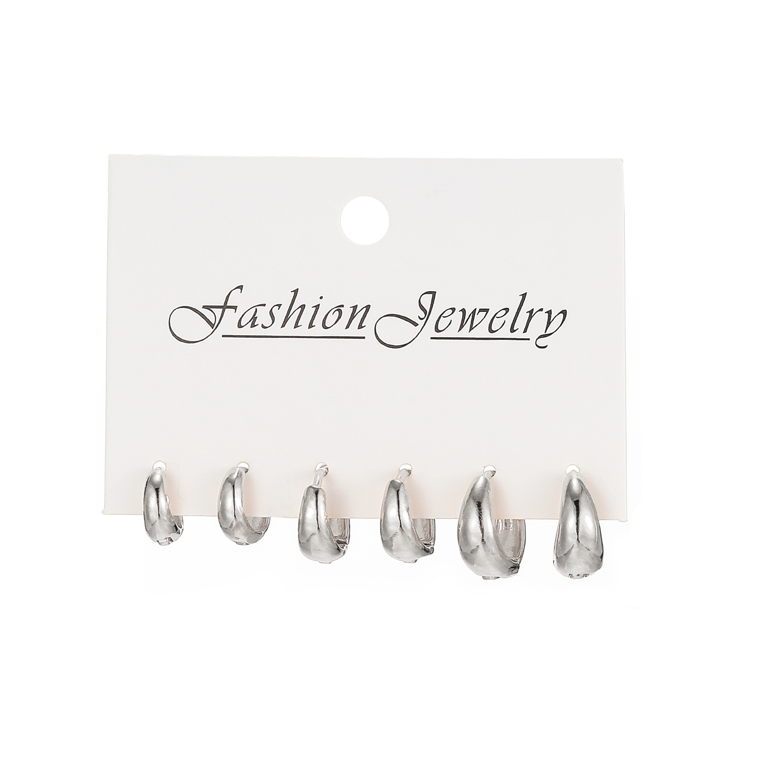 A new set of 3-piece golden metal earrings with a high-end, creative, retro and simple style from Europe and America, featuring Doudou stud earrings Item Picture