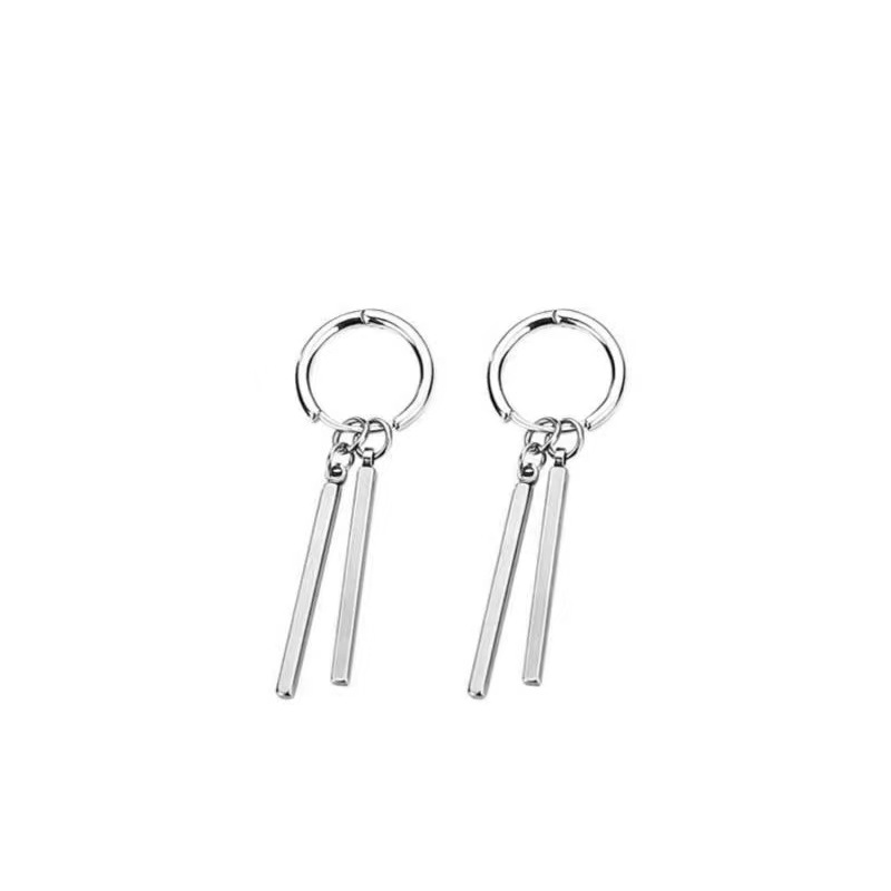 Minimalist men's trend, double ear buckles, women's Instagram design, punk cold style, single ear buckles, versatile ear rings for men Item Picture