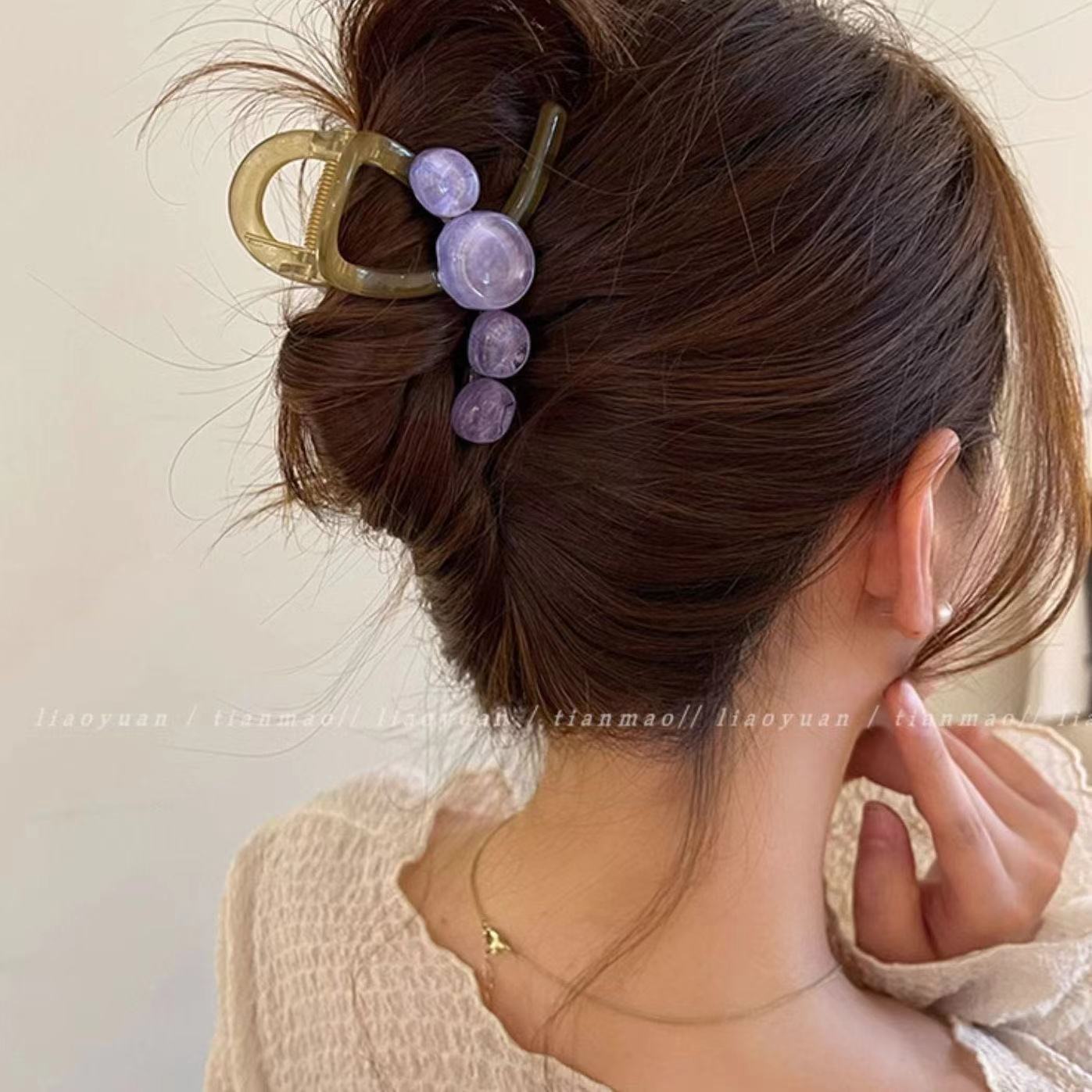 Super refreshing ~ Stylish summer hairpin, irregular water drop hairpin, women's crossed acrylic shark clip Specification drawing