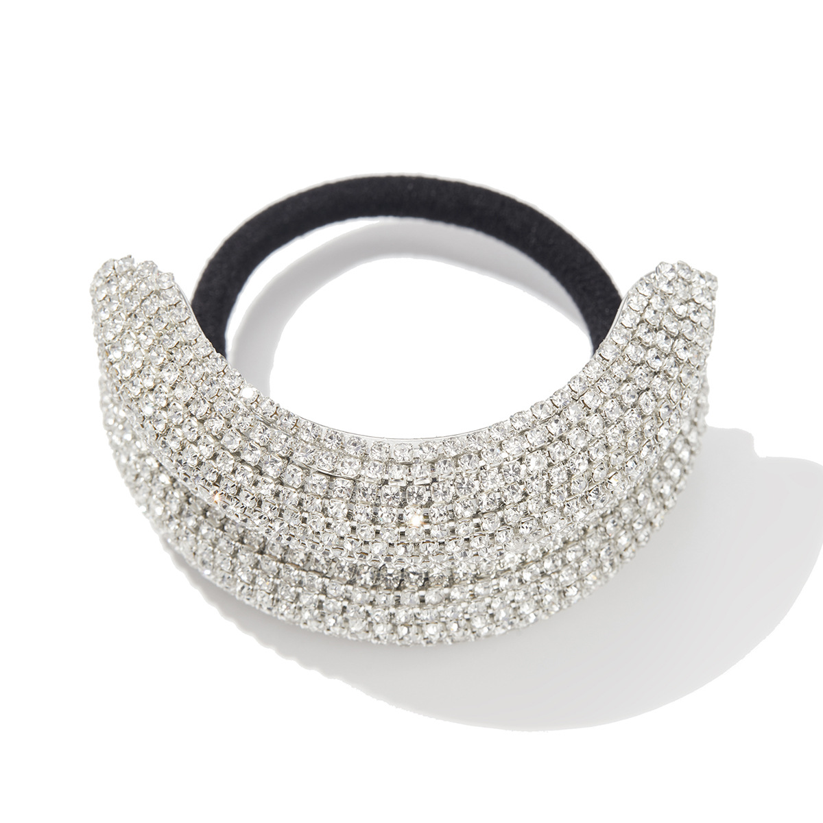 European and American cross-border jewelry, fashionable and light luxury, diamond-encrusted hair accessories and hair bands, with a double-layer design sense, high-end hair accessories Item Picture