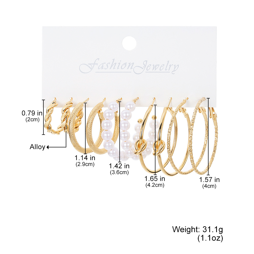 Cross-border bestseller metal twist chain earrings set creative simple earring geometric earrings earrings details Picture
