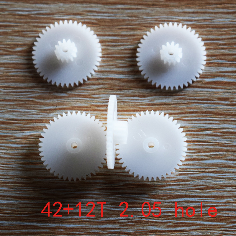 42+ 12-tooth double-layer plastic gear, 2mm hole, 0.5 module, toy parts, transmission double gear 42122B Specification drawing