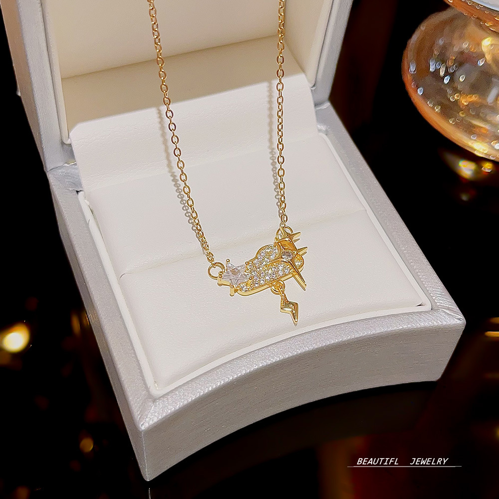 High-end and exquisite lightning cloud necklace, light luxury and niche accessory, new bestseller, Internet celebrity necklace, collarbone chain full figure
