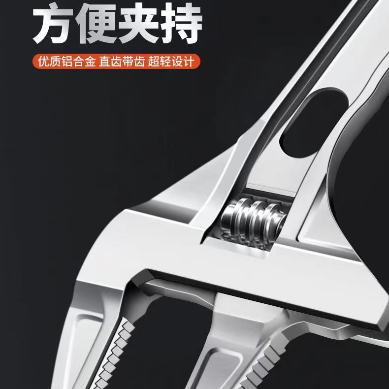 Aluminum alloy bathroom wrench 6-68, large opening, short handle, suitable for repairing water pipes, faucets, Angle valves, and universal disassembly and installation Specification drawing