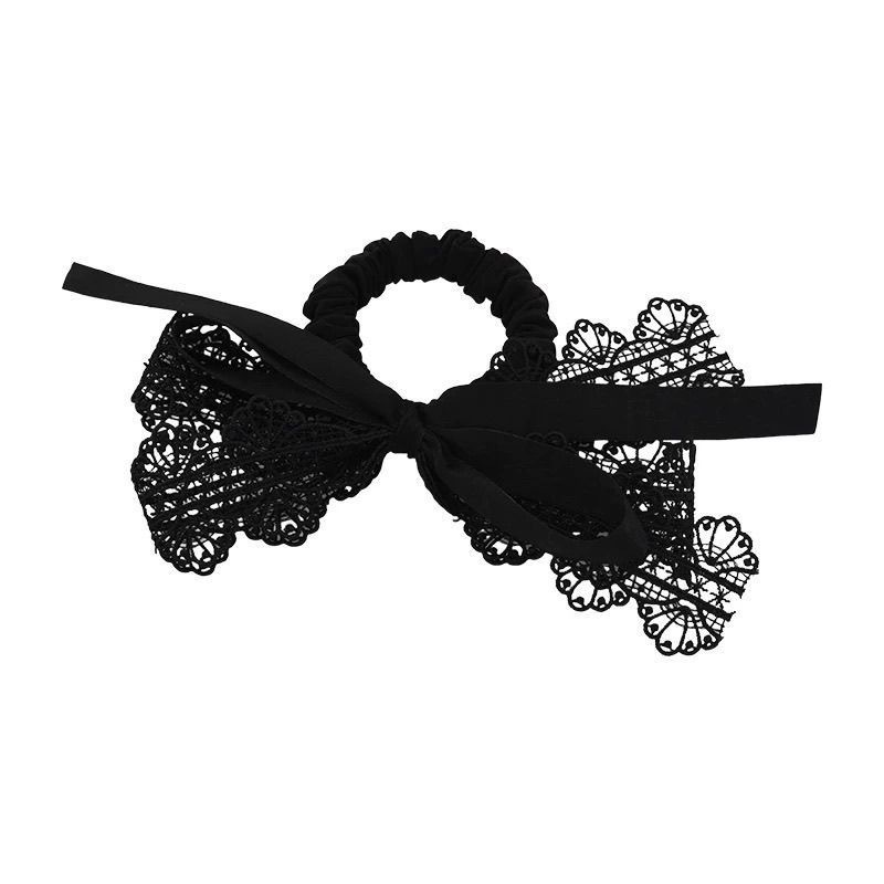 Black stylish hair tie, lace bow, ribbon ponytail hair band, high-end updo, shark clip, women's half tie, grappling clip Item Picture