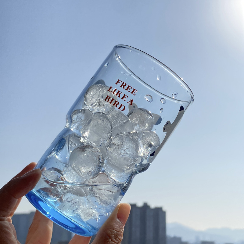 As free as a bird ~ High-end, niche, Instagram glass cup, simple bird coffee cup, high-temperature resistant water cup Application Scenario