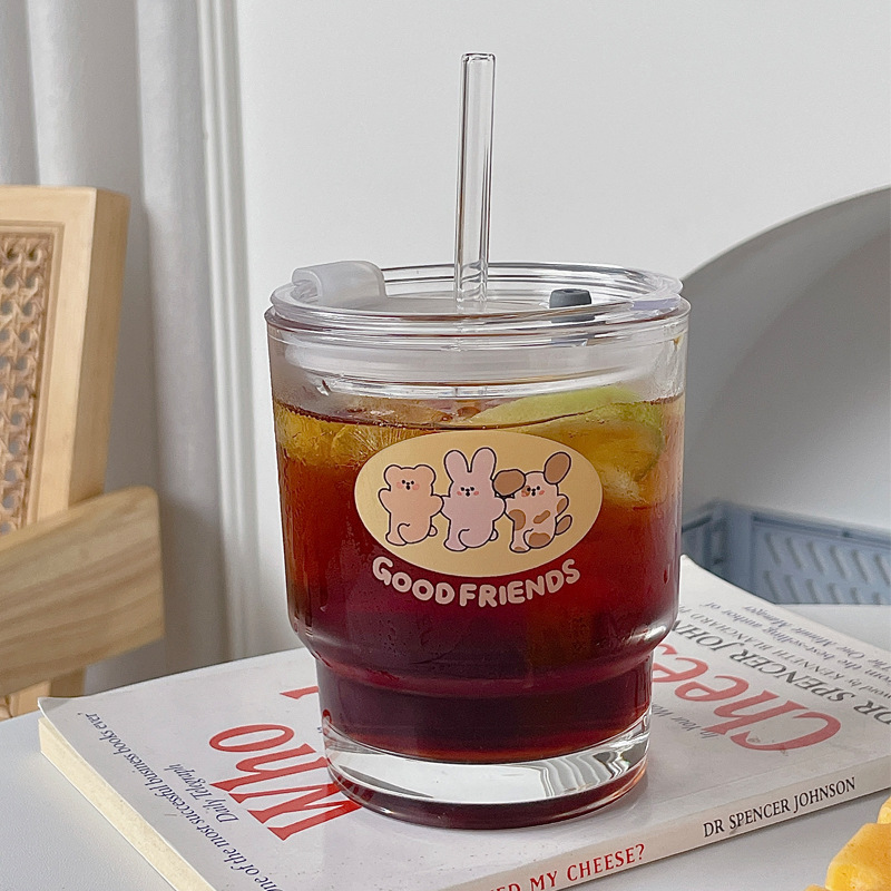 Wholesale of Bolimei glass cups, Korean InS-style glass straw cups, girlish water cups, student drinking cups Application Scenario