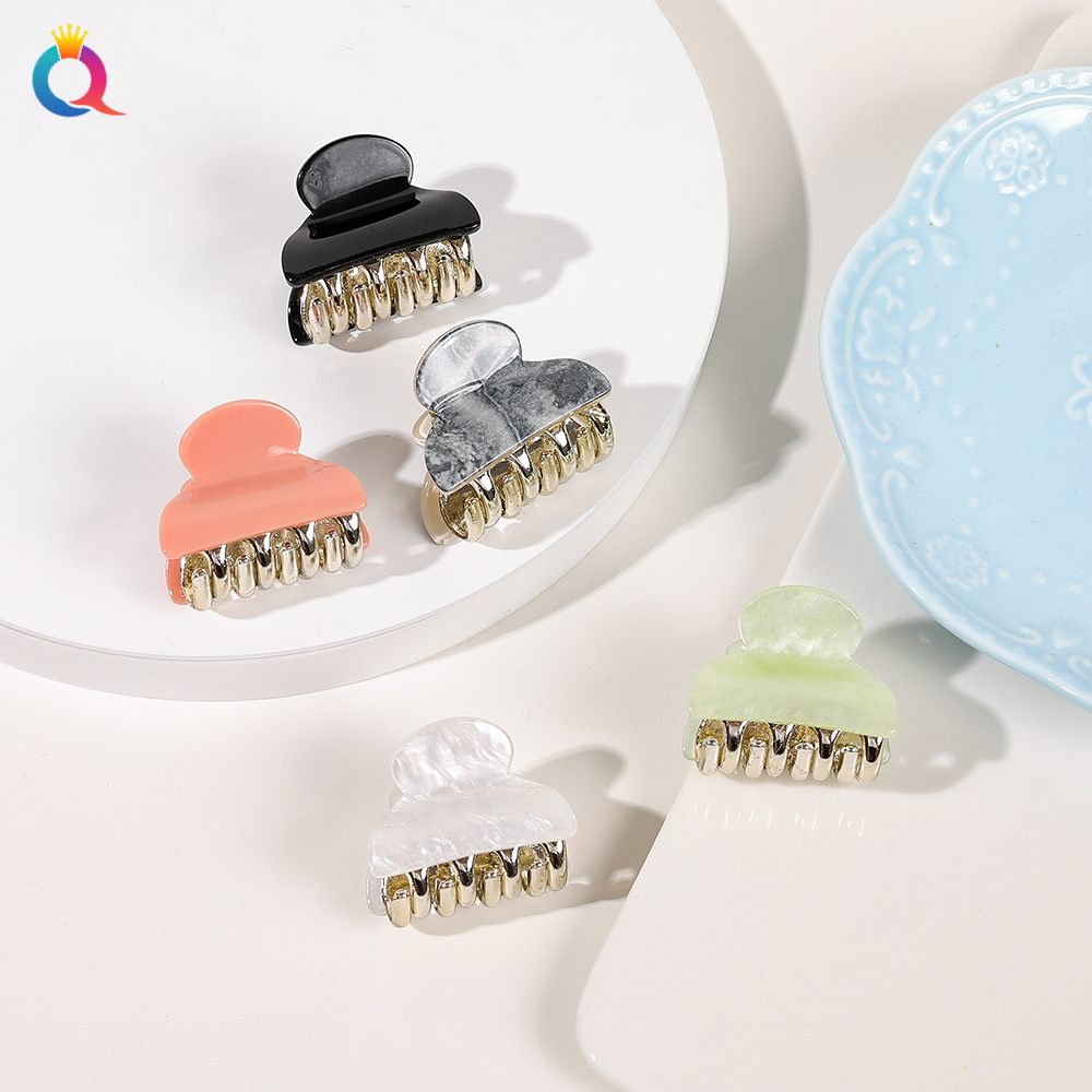 Qiyue Cross-border Acrylic hair clips, simple small gripper clips, retro hair grippers, ponytail clips, headwear and hair accessories wholesale full figure