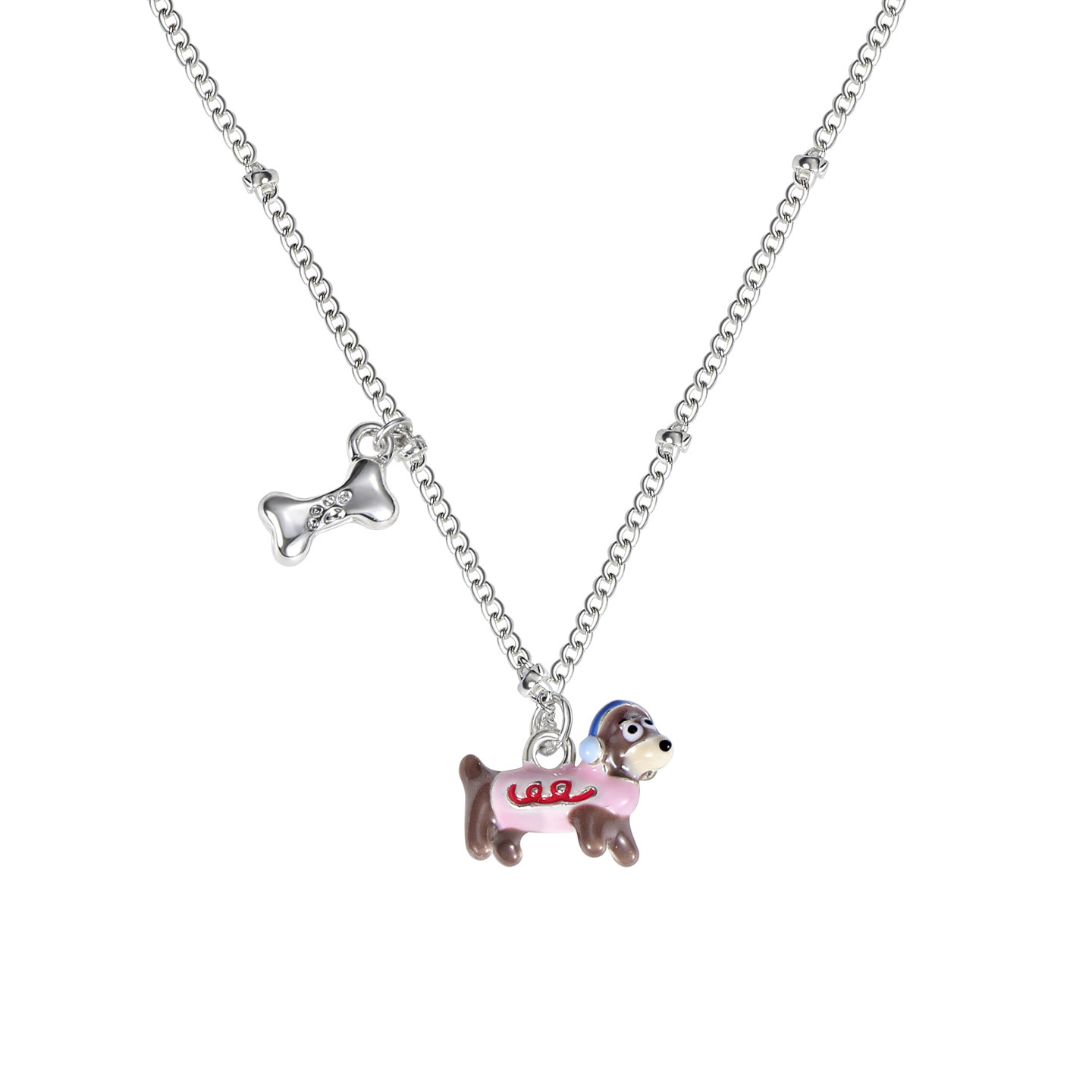 Selected Oil-dripping Dachshund necklace for women, 2025 Summer New style, cute and playful neck chain, fashionable and versatile collarbone chain Item Picture