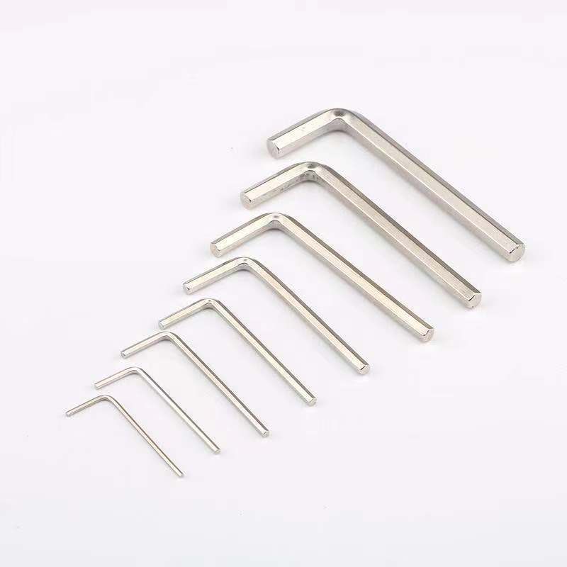 Household L-shaped flat head hex socket wrench, galvanized stainless steel auto repair hardware tool, plum blossom type hex socket wrench Application Scenario