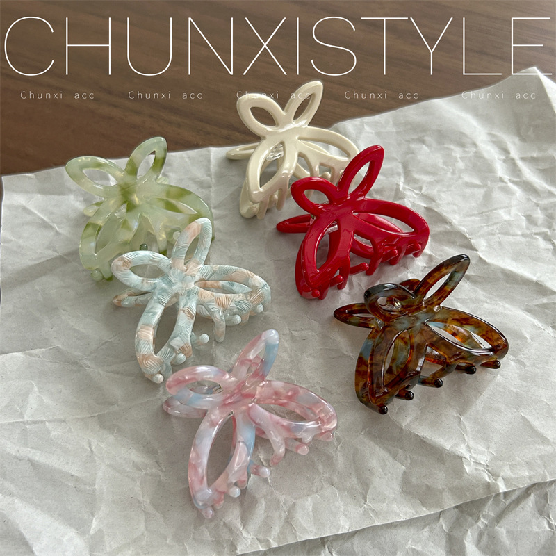 High-end acetate butterfly grappling clips, small hair clips, women's headwear, side bangs clips, half-tied hair clips, hair clips full figure