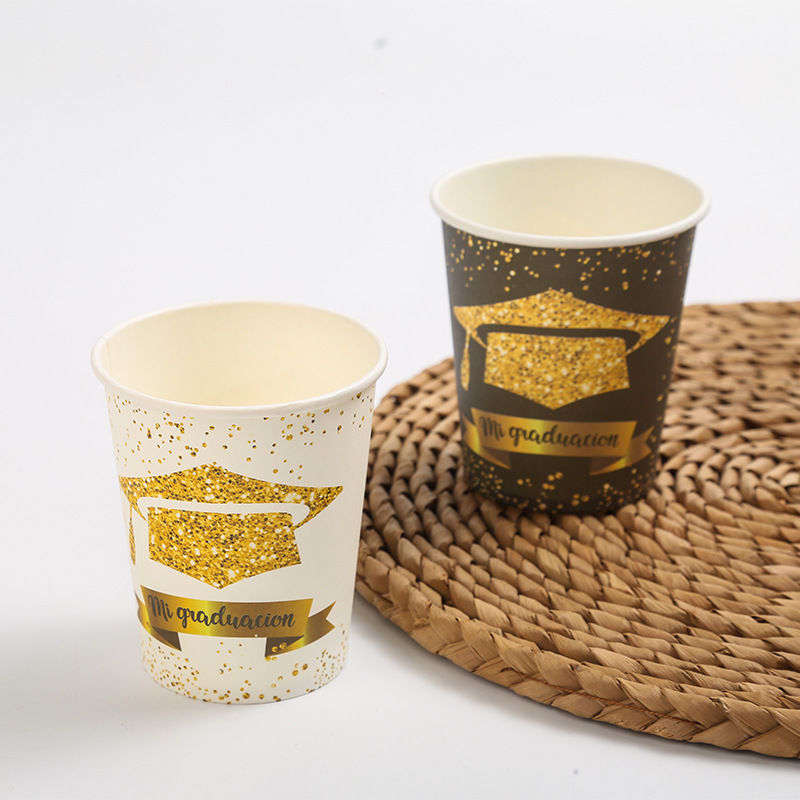 Disposable paper cups, soy milk cups, office tea cups, cold and hot drink cups, commercial color printed theme party paper cups details Picture