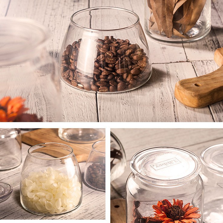 Wholesale Libbey glass sealed jars, dried fruit storage jars, tea jars, lemon and honey glass storage jars details Picture