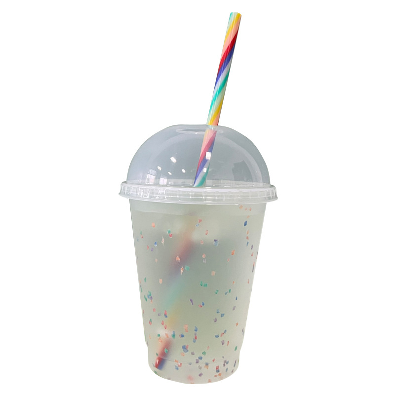 16oz new arched lid rainbow sippy cup is selling well. 500ml adult transparent drinking sippy cup is in stock and available for wholesale Item Picture