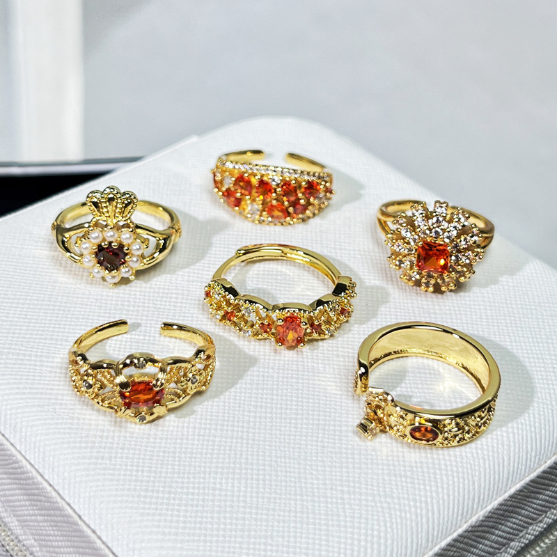 Korean style sweet and cool red diamond elegant, light luxury and high-end open ring, women's Instagram cold style fashionable and exquisite index finger ring Application Scenario