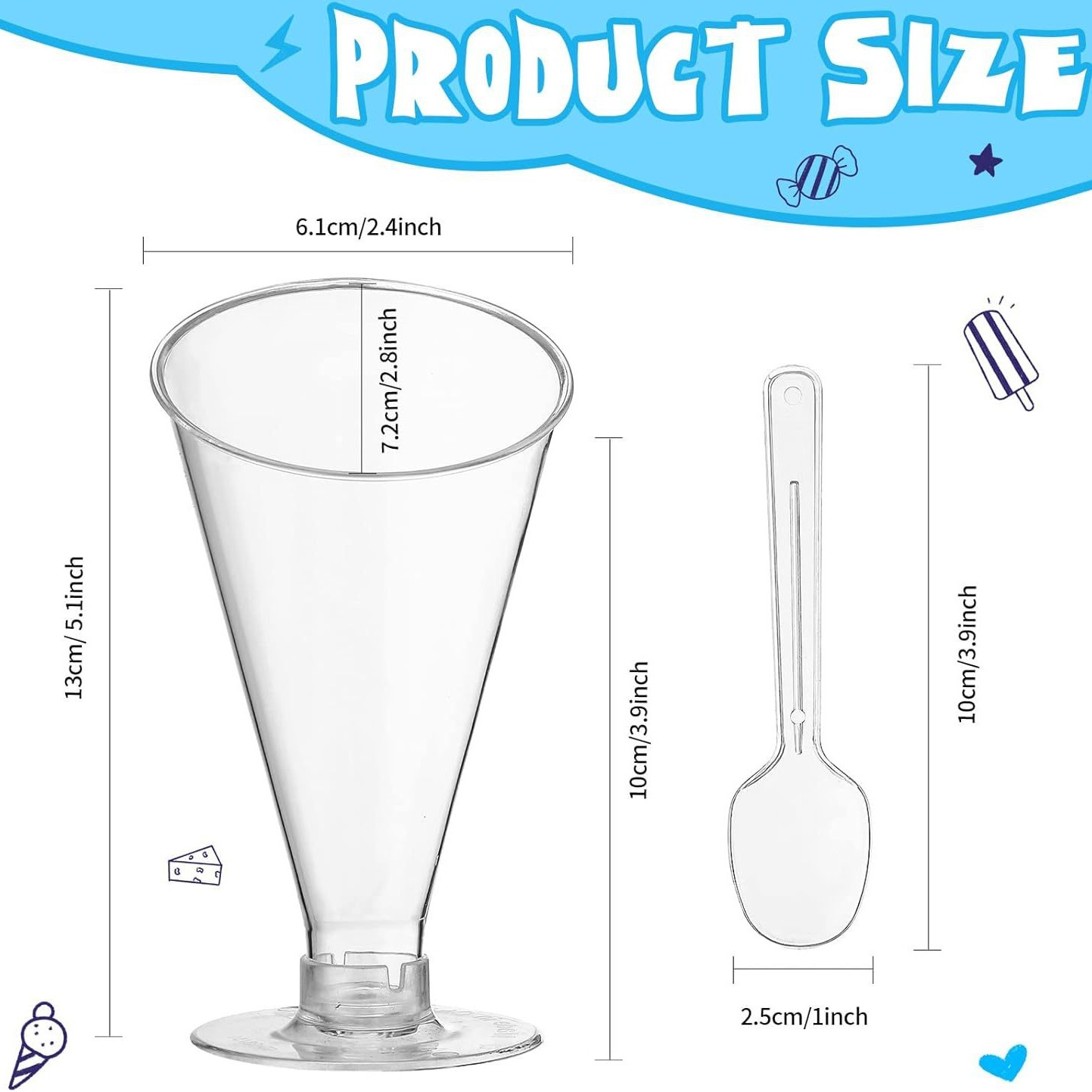 Wholesale 120ML disposable dessert cups, special disposable high-legged dessert cups for birthdays, weddings and family gatherings factory details Picture