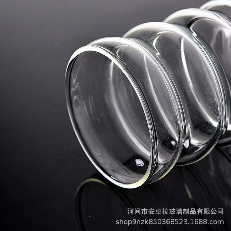 Caterpillar thickened glass cup, fruit tea cup, coffee cup, iced American breakfast, milk cup, INS style doughnut cup details Picture