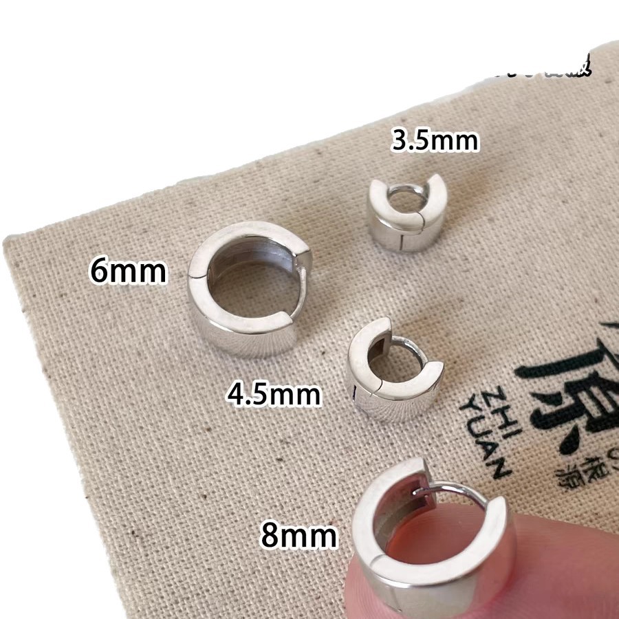 Plain ring earrings, women's ear bone stud, high-end feel, ear bone ring, ear ring, ear buckle, ear stud, men's trendy earrings, 2025 new style Item Picture
