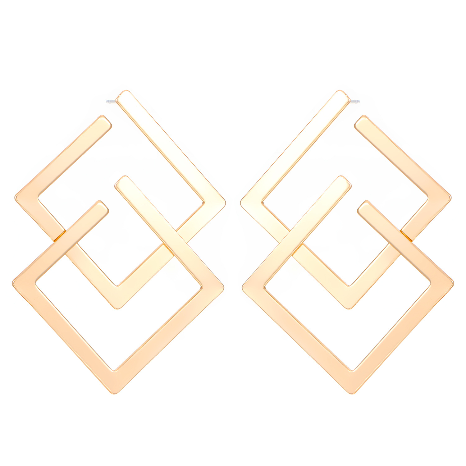 European and American niche design, high-end and versatile square stud earrings, irregular geometric earrings, cross-border women's accessories wholesale Item Picture