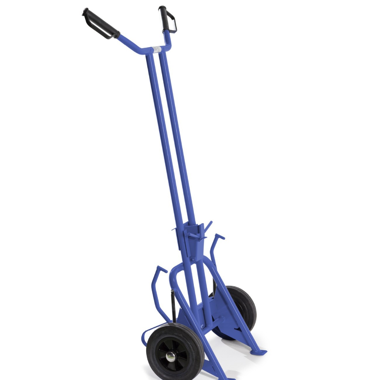 DENIOS steel round drum trolley, 205L iron and plastic drum handling trolley, oil drum unloading trolley, manual trolley Specification drawing