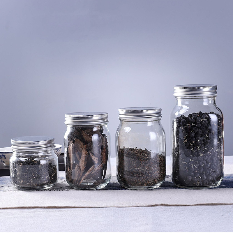 Round-bottomed glass bottles, sealed jars with LIDS, jars for chili sauce, lemon paste, honey jam, 750ml, 500ml details Picture